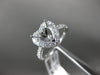 ESTATE .51CT DIAMOND 18K WHITE GOLD 3D HEART SHAPE SEMI MOUNT ENGAGEMENT RING