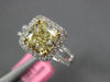 ESTATE LARGE 2.08CT WHITE & FANCY YELLOW DIAMOND 18K 2 TONE GOLD ENGAGEMENT RING