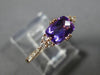 ESTATE 1.04CT DIAMOND & AAA AMETHYST 14KT ROSE GOLD 3D CLUSTER RECTANGULAR RING