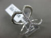 ESTATE LARGE .28CT DIAMOND 14KT WHITE GOLD 3D OPEN DOUBLE PENTAGON FUN RING