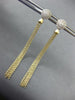 ESTATE LONG .26CT DIAMOND 14K YELLOW GOLD 3D CLUSTER CHANDELIER HANGING EARRINGS