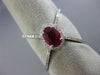 LARGE 1.12CT DIAMOND & AAA RUBY 14K WHITE GOLD 3D HALO CRISS CROSS INFINITY RING