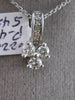 ESTATE .22CT DIAMOND 14KT WHITE GOLD ELONGATED 3 STONE FLOWER FLOATING PENDANT