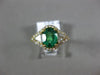 ESTATE 1.42CT DIAMOND & AAA EMERALD 14KT YELLOW GOLD 3D FLOWER ENGAGEMENT RING