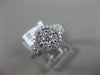 ESTATE WIDE .69CT DIAMOND 18KT WHITE GOLD 3D HALO CLUSTER FRIENDSHIP LOVE RING