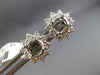 ESTATE .63CT DIAMOND 14K WHITE GOLD 3D SOLITAIRE FLOWER SEMI MOUNT STUD EARRINGS