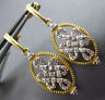 ESTATE .11CT DIAMOND 14K 2 TONE GOLD FILIGREE FLOWER LOVE KNOT HANGING EARRINGS