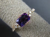 ESTATE 1.04CT DIAMOND & AAA AMETHYST 14KT ROSE GOLD 3D CLUSTER RECTANGULAR RING