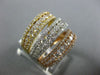 ESTATE EXTRA LARGE 2.62CT DIAMOND 18KT TRI COLOR GOLD MULTI ROW ANNIVERSARY RING