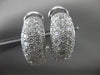 ESTATE LARGE & WIDE 6.74CT DIAMOND 18K WHITE GOLD PAVE MULTIROW CLIP ON EARRINGS