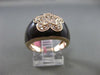 ESTATE WIDE .20CT DIAMOND 14KT ROSE GOLD 3D BROWN ENAMEL ETOILE FLOWER FUN RING