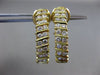 ESTATE LARGE 1.36CT DIAMOND 14KT YELLOW GOLD TWO ROW UMBRELLA HANGING EARRINGS