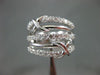 ESTATE LARGE .90CT DIAMOND 18KT WHITE GOLD 3D MULTI ROW X LOVE FUN RING #21140