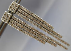 ESTATE WIDE & LONG 1.80CT DIAMOND 14KT WHITE GOLD 3D TRIPLE BAR EARRINGS #18425