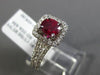 ESTATE 1.52CT DIAMOND & AAA RUBY 14KT WHITE GOLD 3D HALO CLASSIC ENGAGEMENT RING