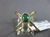 LARGE .53CT DIAMOND & AAA COLOMBIAN EMERALD 14K WHITE GOLD HALO CRISS CROSS RING