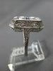 ANTIQUE WIDE .70CT OLD MINE DIAMOND & AAA SAPPHIRE PLATINUM OPEN FILIGREE RING