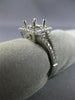 ESTATE .41CT DIAMOND 14KT WHITE GOLD 3D SQUARE HALO SEMI MOUNT ENGAGEMENT RING