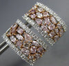ESTATE LARGE 3.63CT WHITE & PINK DIAMOND 18KT WHITE & ROSE GOLD CLIP ON EARRINGS