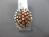 ESTATE WIDE .75CT DIAMOND 14KT WHITE & ROSE GOLD 3D OVAL FLOWER FUN RING FG VSSI