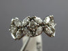 ANTIQUE WIDE .65CT ROUND & MARQUISE DIAMOND 14K WHITE GOLD 3D FLORAL RING #21178