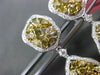 ESTATE LARGE GIA 9.55CT WHITE & YELLOW DIAMOND 18KT 2 TONE GOLD HANGING EARRINGS