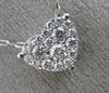 ESTATE .45CT DIAMOND 18KT WHITE GOLD CLASSIC 3D PAVE HEART LOVE FLOATING PENDANT