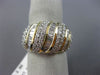 LARGE 2.0CT ROUND & BAGUETTE DIAMOND 14KT YELLOW GOLD 3D WAVE ANNIVERSARY RING