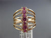 ESTATE WIDE .67CT DIAMOND & AAA PINK SAPPHIRE 14KT ROSE GOLD MULTI ROW WAVE RING