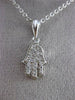 ESTATE .28CT DIAMOND 14KT WHITE GOLD CHAMSA HAND OF GOD FLOATING PENDANT #24457