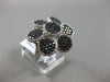 ESTATE WIDE 1.83CT WHITE BLACK DIAMOND 18K WHITE GOLD MULTI CIRCULAR FLOWER RING