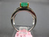 ESTATE LARGE 1.38CT DIAMOND & AAA EMERALD 18KT WHITE GOLD SQUARE ENGAGEMENT RING