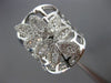 ESTATE LARGE .63CT DIAMOND 18KT WHITE GOLD 3D FLOWER MARQUISE SHAPE WEB RING