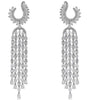 9.48CT DIAMOND 18KT WHITE GOLD 3D ROUND & MARQUISE CHANDELIER HANGING EARRINGS