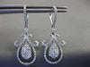 LARGE 1.9CT DIAMOND 14K WHITE GOLD FILIGREE TEAR DROP LEVERBACK HANGING EARRINGS