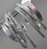 ESTATE LARGE .79CT DIAMOND 14KT WHITE GOLD 3D MULTI ROW CLIP ON HANGING EARRINGS