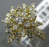 ESTATE LARGE 1.0CT ROUND DIAMOND 14KT YELLOW GOLD CLASSIC FLOWER SNOWFLAKE RING