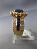 ESTATE EXTRA LARGE 5.30CT DIAMOND & SAPPHIRE 14KT YELLOW GOLD 3D ENGAGEMENT RING