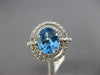 ESTATE 3.44CT DIAMOND & AAA BLUE TOPAZ 14K WHITE GOLD OVAL HALO ENGAGEMENT RING