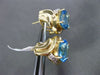 ESTATE LARGE 6.24CT DIAMOND & AAA BLUE TOPAZ 14KT TWO TONE GOLD CLIP ON EARRINGS