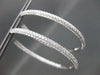 ESTATE LARGE & WIDE 5.21CT DIAMOND 14KT W GOLD INSIDE OUT HOOP EARRINGS F/G VS