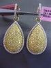 ESTATE LARGE 2.45CT DIAMOND 18K YELLOW GOLD PEAR SHAPE FLOATING HANGING EARRINGS