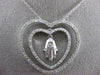 ESTATE LARGE .50CT DIAMOND 14K WHITE GOLD DOUBLE HEART CHAMSA LUCKY HAND PENDANT