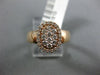 ESTATE WIDE .45 DIAMOND 14KT ROSE GOLD 3D PAVE OVAL CLUSTER LOVE PROMISE RING