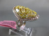 LARGE 4.1CT PINK & FANCY YELLOW DIAMOND 18K TRI COLOR GOLD 3D OVAL INFINITY RING