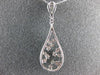 ESTATE .55CT DIAMOND 14K WHITE GOLD 3D CLASSIC FLOWER TEAR DROP FILIGREE PENDANT