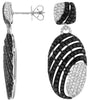 ESTATE 2.50CT WHITE & BLACK DIAMOND 14K WHITE GOLD 3D SQUARE OVAL FUN EARRINGS