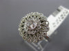 ESTATE WIDE .74CT ROUND DIAMOND 14KT WHITE GOLD 3D FILIGREE MILGRAIN FLOWER RING