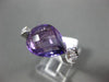 ESTATE LARGE 6.31CT DIAMOND & AMETHYST 14KT WHITE GOLD PEAR SHAPE FILIGREE RING