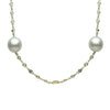 LARGE & LONG 20.0CT AAA WHITE TOPAZ & SOUTH SEA PEARL 14KT YELLOW GOLD NECKLACE